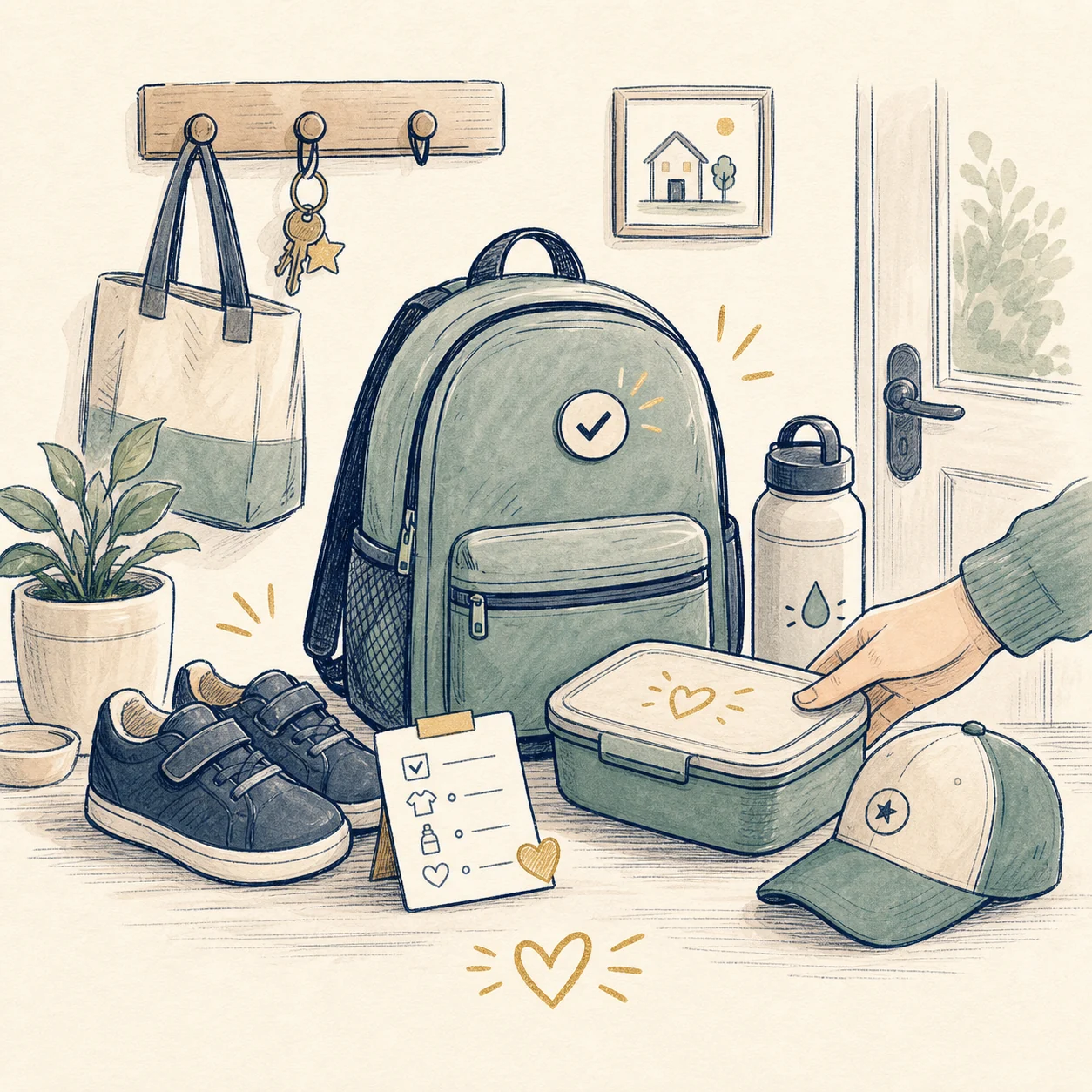 A school uniform reminder on a family morning.